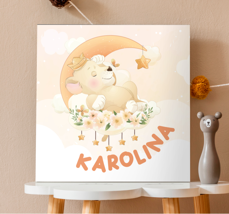 Slapende beer droomt Canvas schilderij baby's - TenStickers