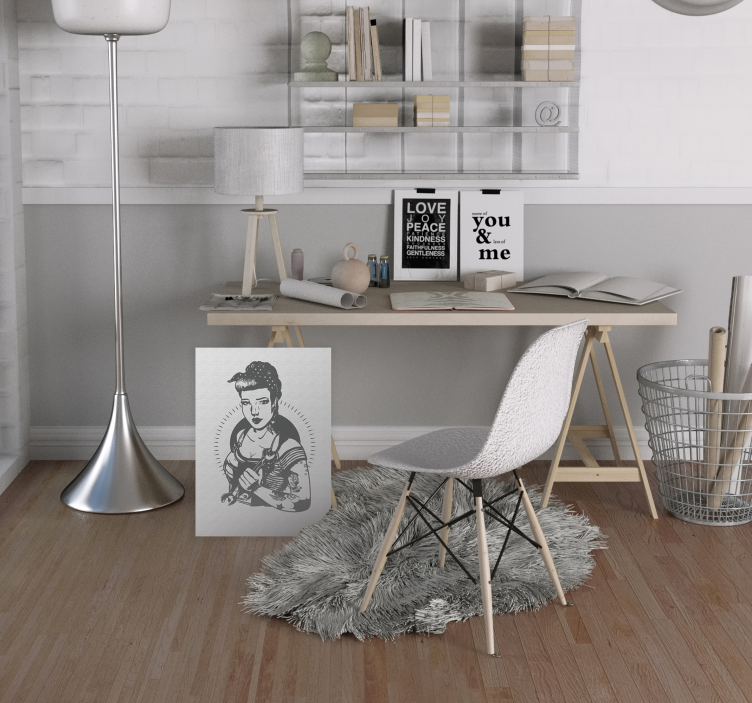 Sterke vrouwenportret Canvas schilderij mensen en karakters - TenStickers