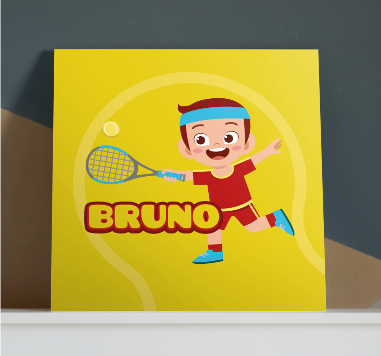 Tennisser met naam Canvas schilderij kinderen - TenStickers