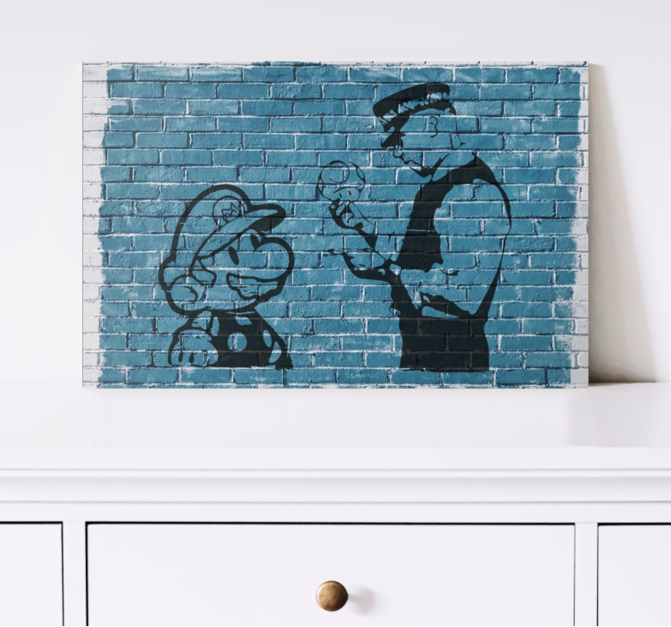 Videogame canvas mario en officier - TenStickers