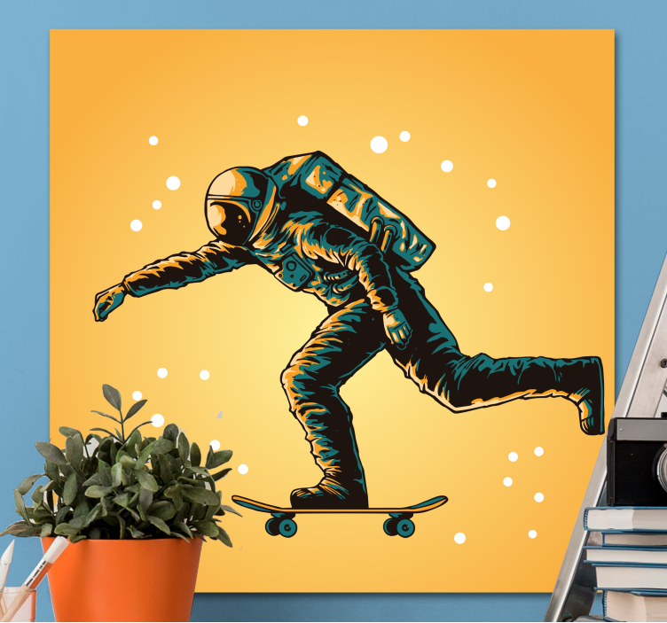 Videogame canvas skating astronaut avontuur - TenStickers