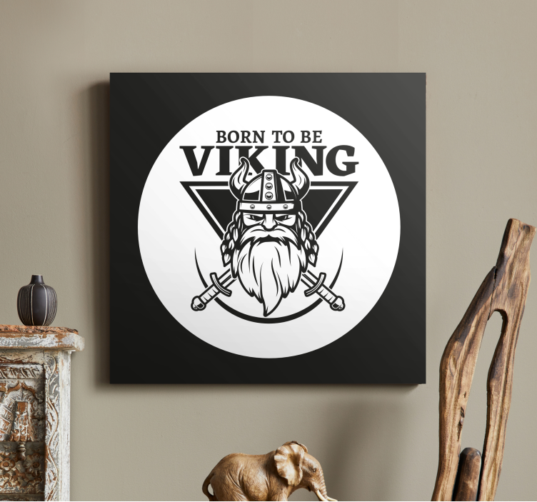 Viking krijger embleem Personages canvas schilderij - TenStickers
