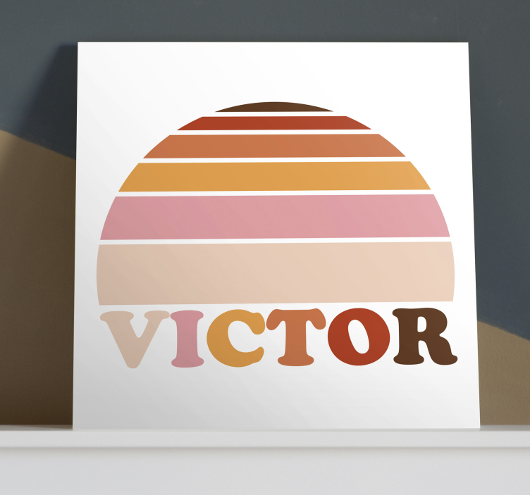 Zonsondergang naam Vintage canvas schilderij - TenStickers