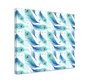 Canvas schilderij blauwe veren - TenStickers