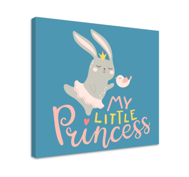 Canvas schilderij herten schattige konijn prinses - TenStickers
