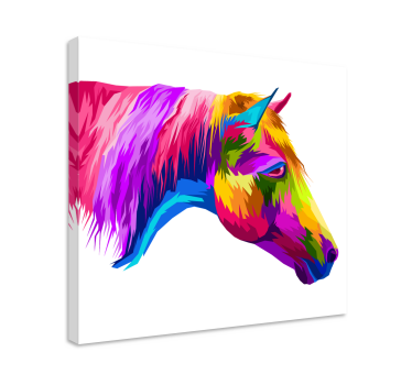 Canvas schilderij paarden Veelkleurig paard - TenStickers