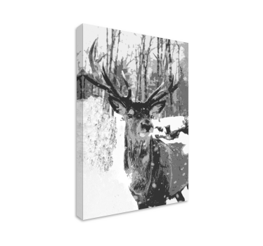 Monochroom hertenportret Canvas schilderij herten - TenStickers