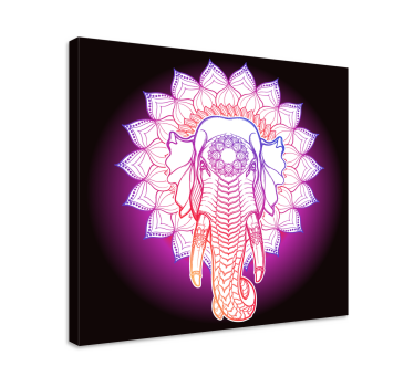 Canvas schilderij olifant majestueuze olifant mandala - TenStickers
