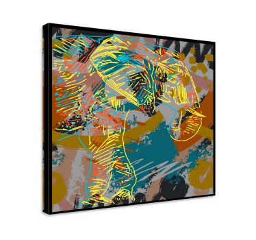 Canvas schilderij olifant hedendaagse olifanten schets - TenStickers