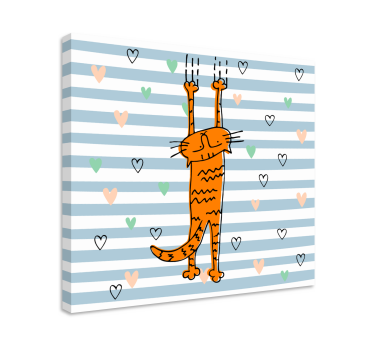 Canvas schilderij kat speelse oranje kat - TenStickers