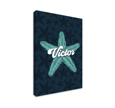 Gepersonaliseerde canvas schilderij Zeester bluetones - TenStickers