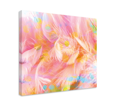 Canvas schilderij delicate veerpatronen - TenStickers