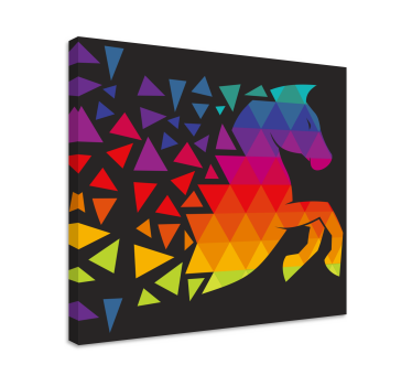 Canvas schilderij paarden Paard met kleurrijke dods - TenStickers