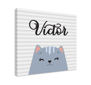Canvas schilderij kat glimlachende kat victor - TenStickers
