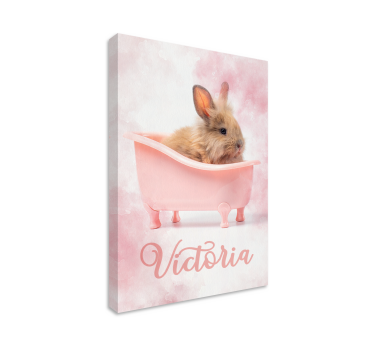 Canvas schilderij kat schattig konijn portret - TenStickers