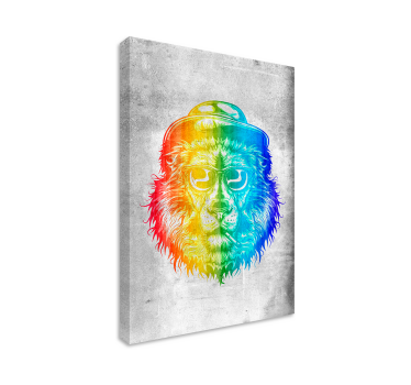 Levendig leeuwenportret Canvas schilderij dieren - TenStickers