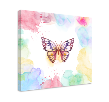 Canvas schilderij vlinder artistieke fladderende vlinder - TenStickers