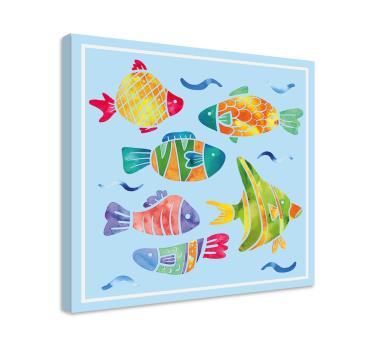Canvas schilderij vis kleurrijk onderwaterleven - TenStickers