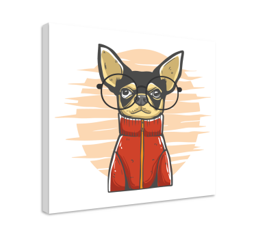 Canvas schilderij hond stijlvol hondenportret - TenStickers