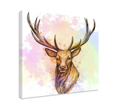 Canvas schilderij herten Verf splash hert - TenStickers