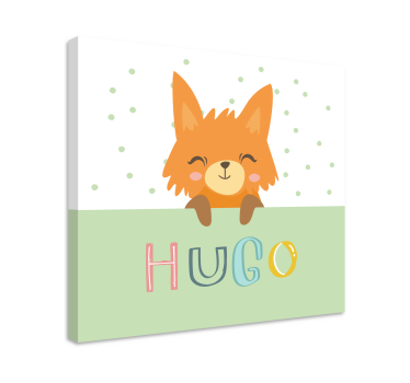Lachend vos karakter Canvas schilderij dieren - TenStickers