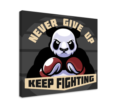 Panda boks motivatie Canvas schilderij dieren - TenStickers