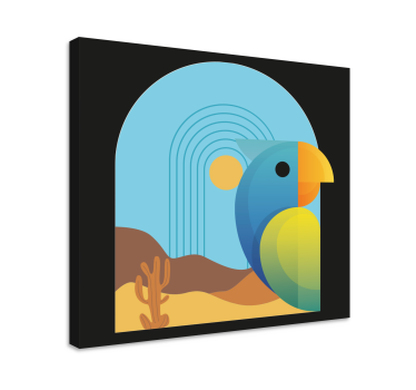 Levendig papegaaienportret Canvas schilderij dieren - TenStickers