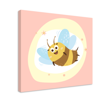 Canvas schilderij dieren vrolijke bij karakter - TenStickers