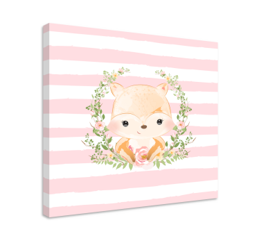 Canvas schilderij dieren schattige vos ingelijst - TenStickers