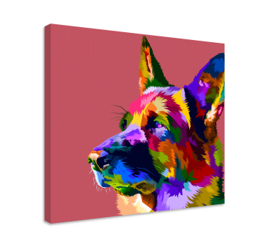 Canvas schilderij honden Regenboog duitse shepar - TenStickers