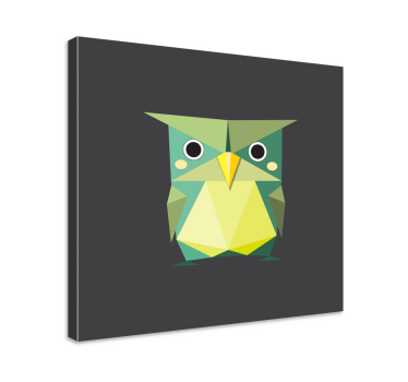 Geometrische groene uil Canvas schilderij dieren - TenStickers