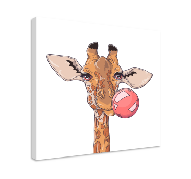 Andere dieren schilderij op canvas Giraf met kauwgom - TenStickers