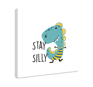 Canvas schilderij dinosaurus blijf gek dinosaurus - TenStickers
