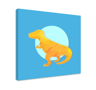 Canvas schilderij dinosaurus vrolijke t-rex - TenStickers
