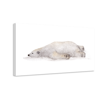 Canvas schilderij dieren luie ijsbeer - TenStickers