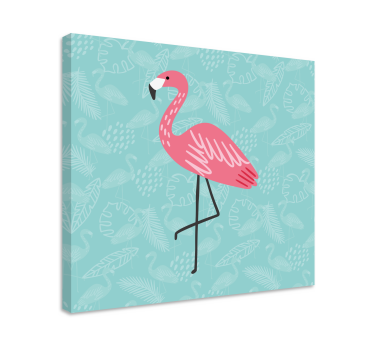 Canvas schilderij dieren flamingo staat elegant - TenStickers