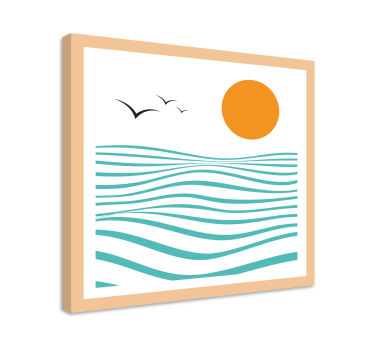 Geometrische canvas zee abstracte kunst - TenStickers