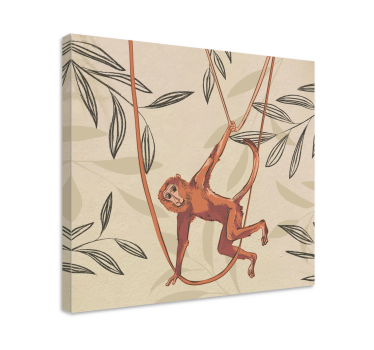 Canvas schilderij dieren aap in de lucht - TenStickers