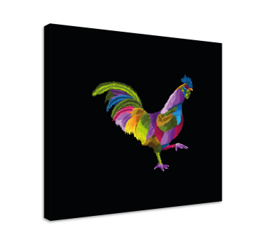 Kleurrijk haanontwerp Canvas schilderij vogels - TenStickers
