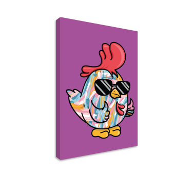Canvas schilderij dieren coole kippen karakter - TenStickers