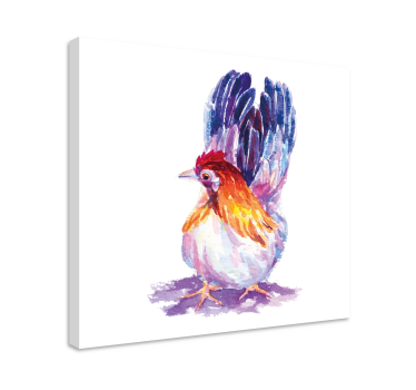 Canvas schilderij vogels kleurrijke haan figurant - TenStickers