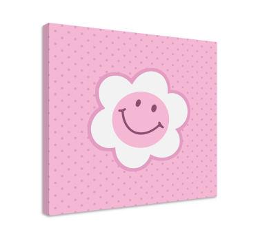 Canvas schilderij herten met lachend bloemen gezicht - TenStickers