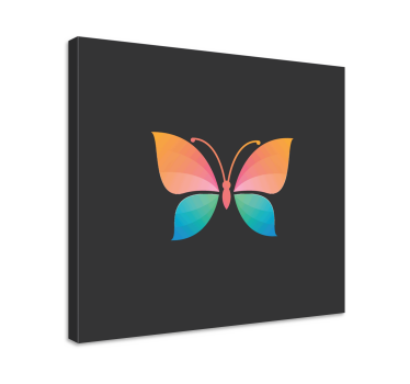 Canvas schilderij vlinder levendige vlinder showcase - TenStickers