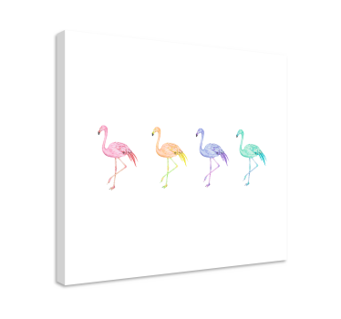 Canvas schilderij vogels diverse flamingo's collectie - TenStickers