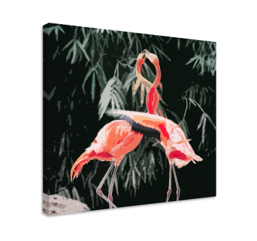 Canvas schilderij vogels flamingo paar - TenStickers