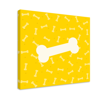 Canvas schilderij honden Schattige gele achtergrond hondenbot - TenStickers