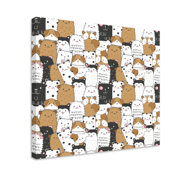 Canvas schilderij dieren schattige dierengezichten - TenStickers