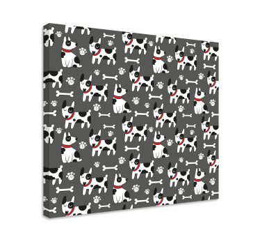 Canvas schilderij hond speelse hondenpatronen - TenStickers