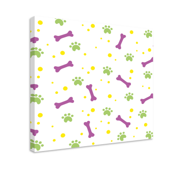 Canvas schilderij hond levendige pootafdrukken - TenStickers