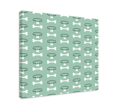 Canvas schilderij hond bot- en halsbandpatroon - TenStickers